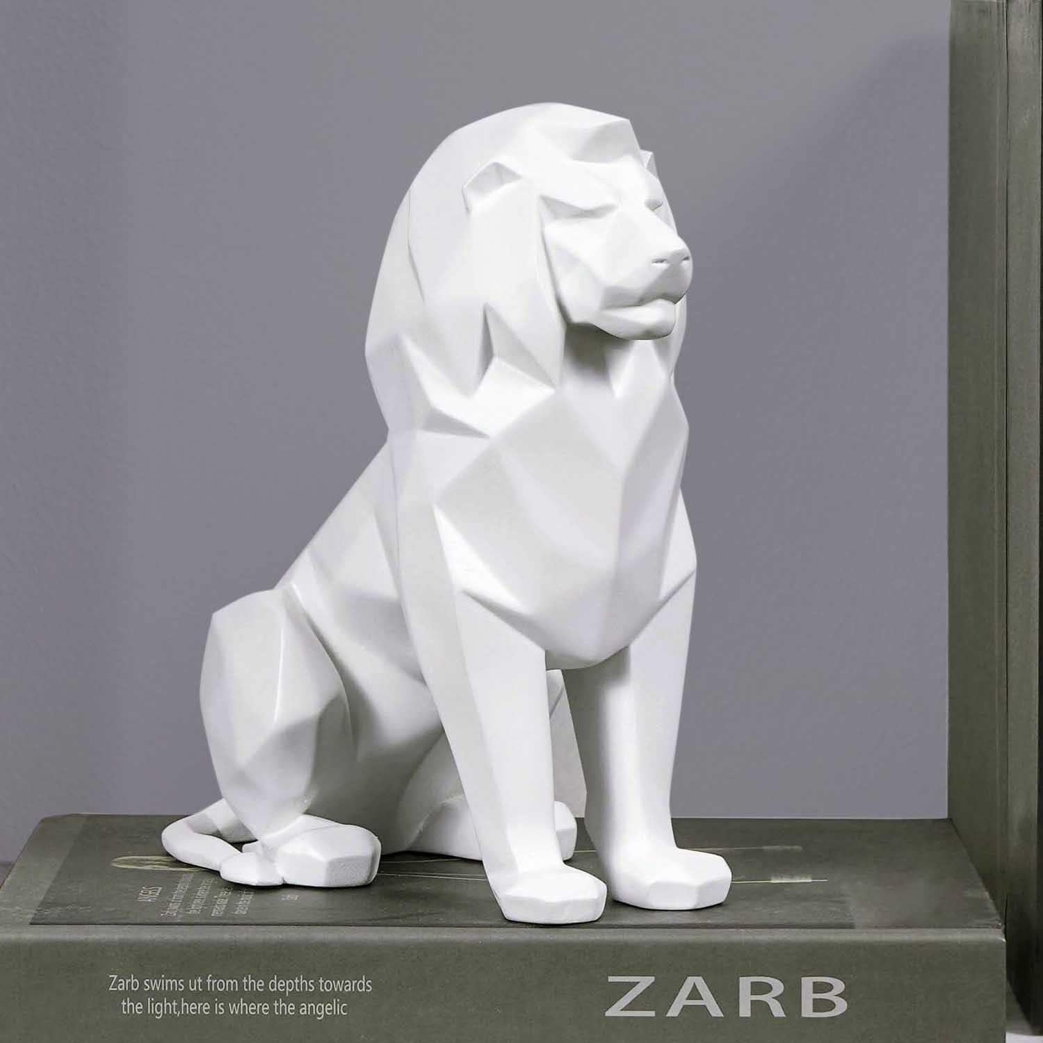 Artarium Stylized Geometric Sitting Lion Figurine Idol