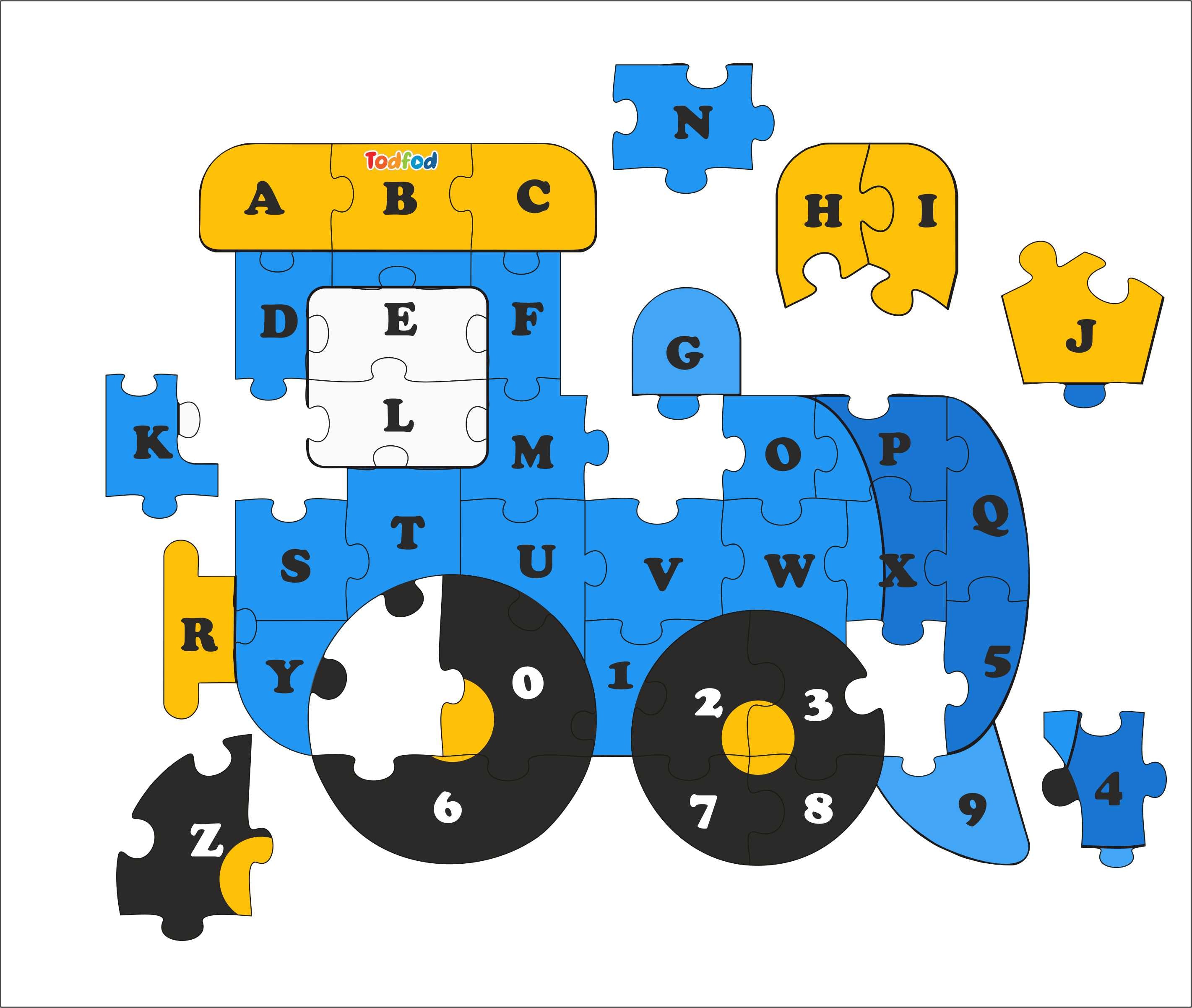 Wooden Jigsaw Puzzle – Train Shaped English Alphabets