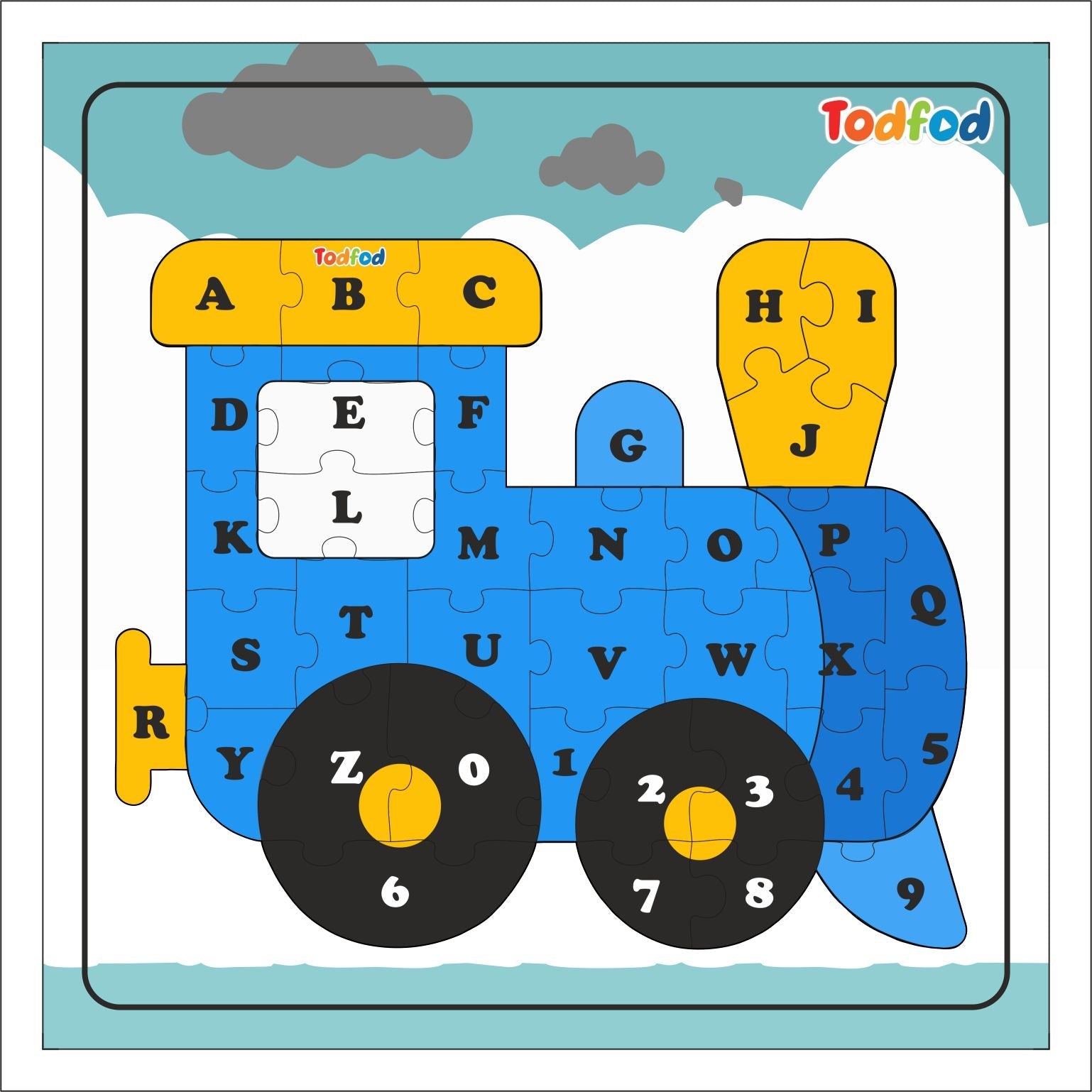 Wooden Jigsaw Puzzle – Train Shaped English Alphabets