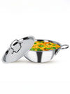 USHA SHRIRAM Triply Stainless Steel Kadai with Lid 3pcs (1.6L+2.2L+2.6L) Stove Induction Cookware