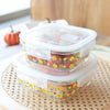UMAI Pack of 2 Square Printed Borosilicate Kitchen Containers | 310ml & 525ml | Airvent Lid | Pink