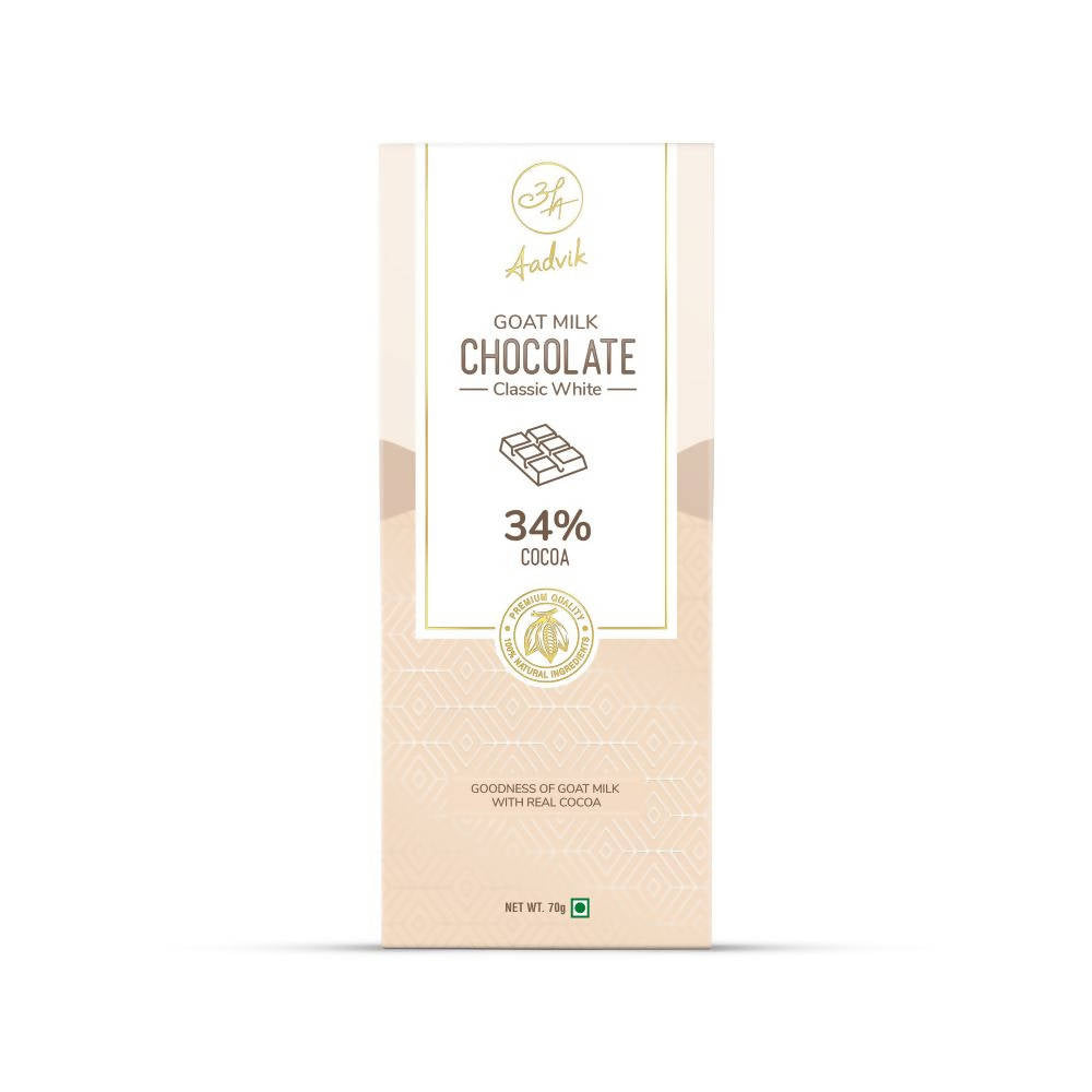 Aadvik Goat Milk Chocolate Classic White - 70 gms